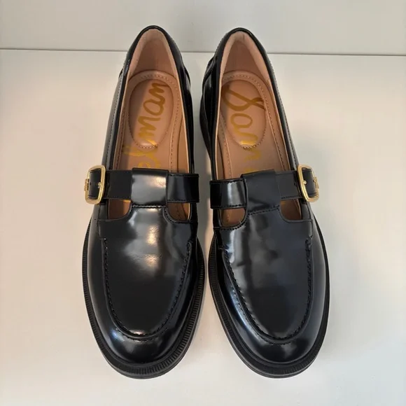 Sam Edelman Elaina Black Loafers 7 - Picture 3 of 11